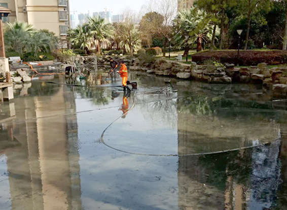 台州景观池淤泥清理